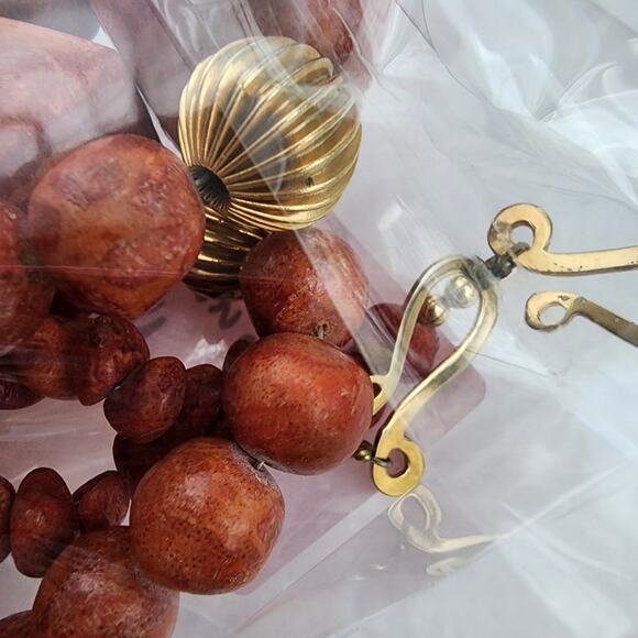 Large Genuine sponge Coral Statement Necklace Boho Coastalgranny Artsy New red - Picture 4 of 7